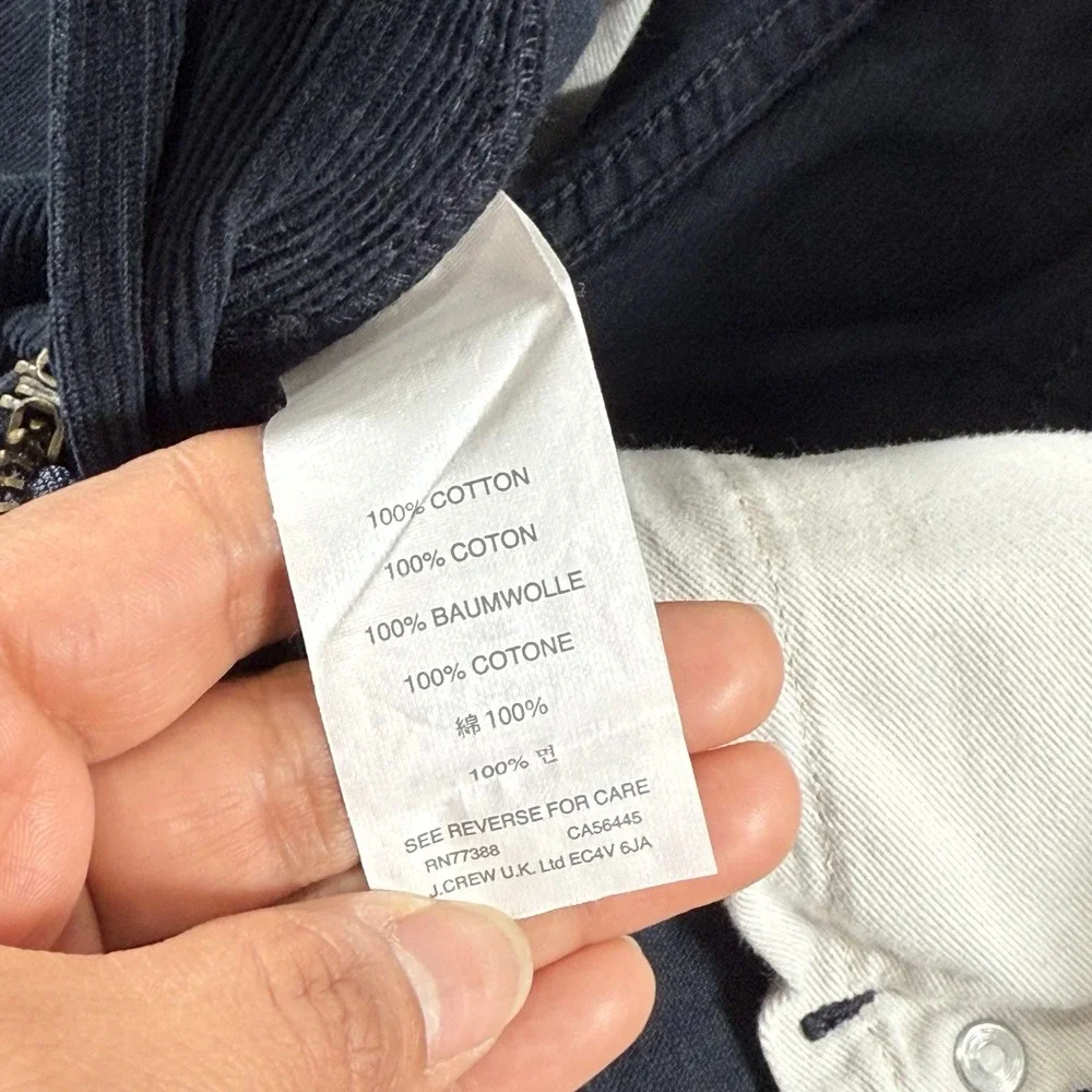 Vintage J Crew Pants Mens 32 Blue Slim Dark Navy Chino‎ Corduroy Preppy Casual